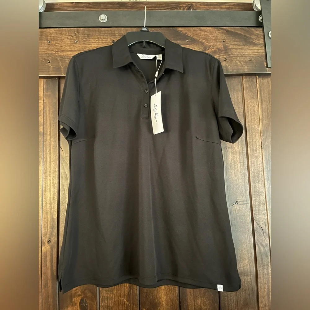 Lady Hagen Black Polo Shirt Short Sleeve Casual - Picture 1 of 5